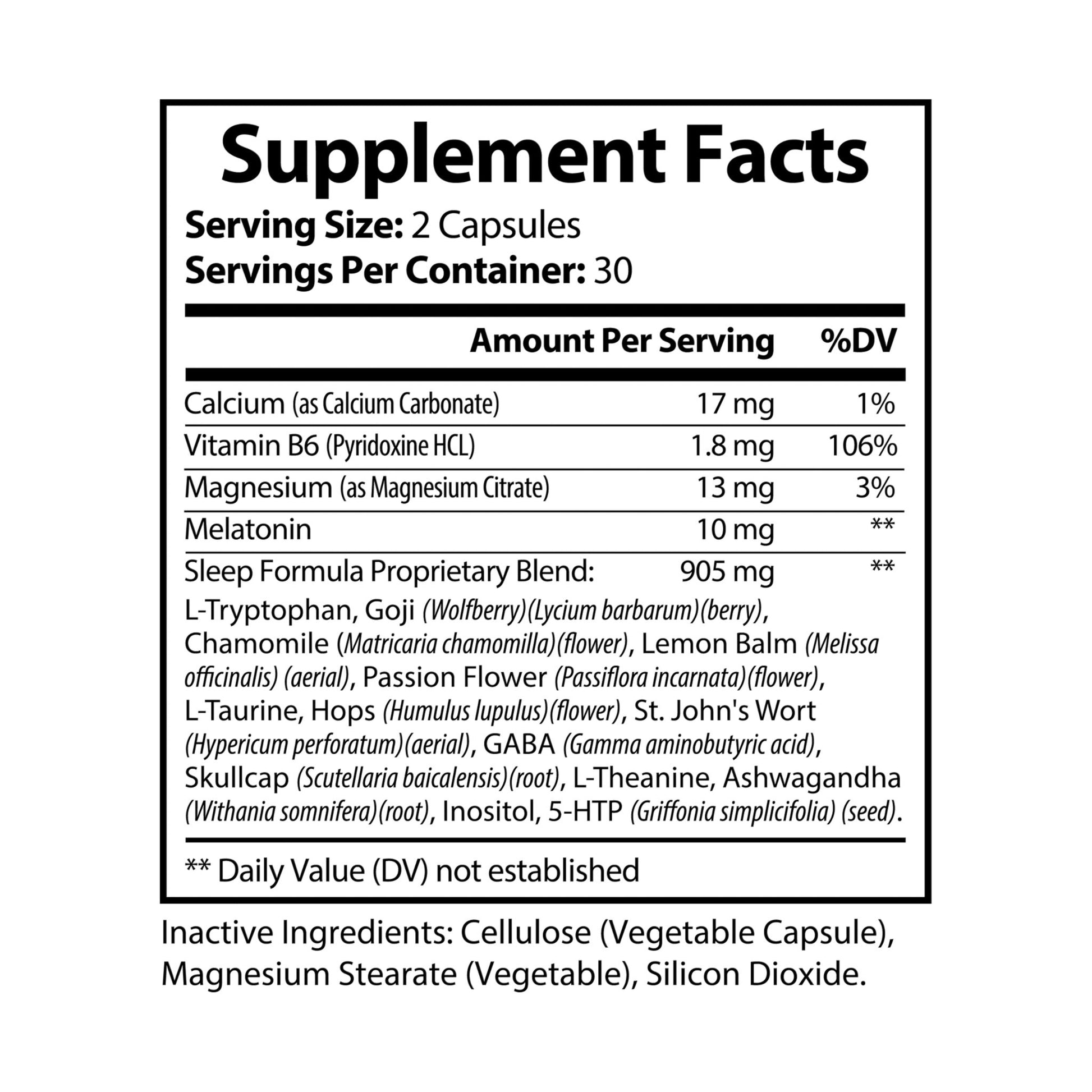 Nutritia VD Sleep Supplement | Supports Natural Sleep & Recovery | 60 Capsules