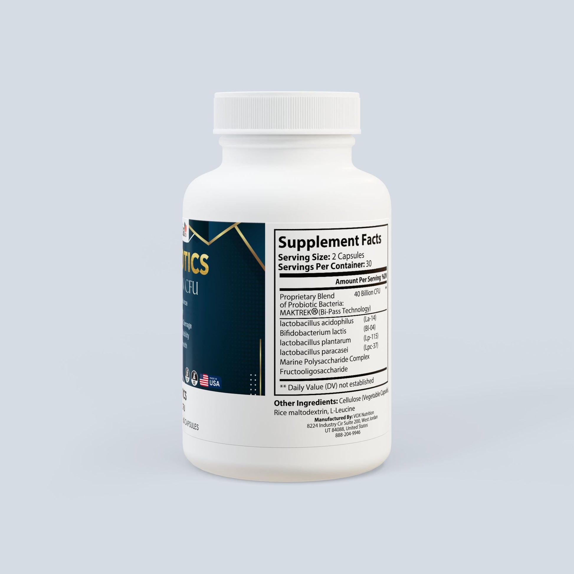 Nutrita VD Probiotic Capsules 40 Billion CFU with MAKTREK® Bi-Pass Technology | 60 Capsules