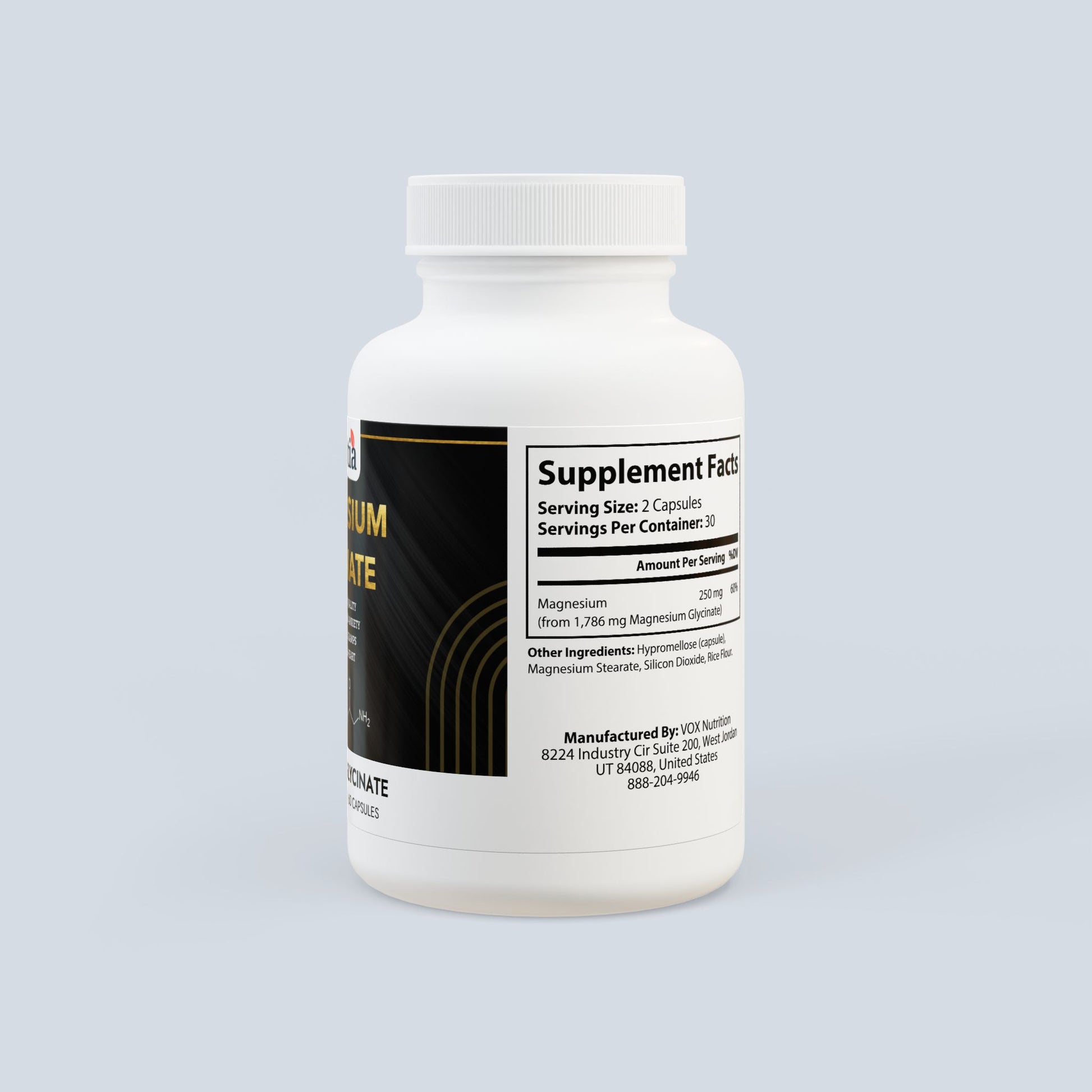 Nutritia VD Magnesium Glycinate | High-Quality Vegan Performance Supplement | 60 Capsules