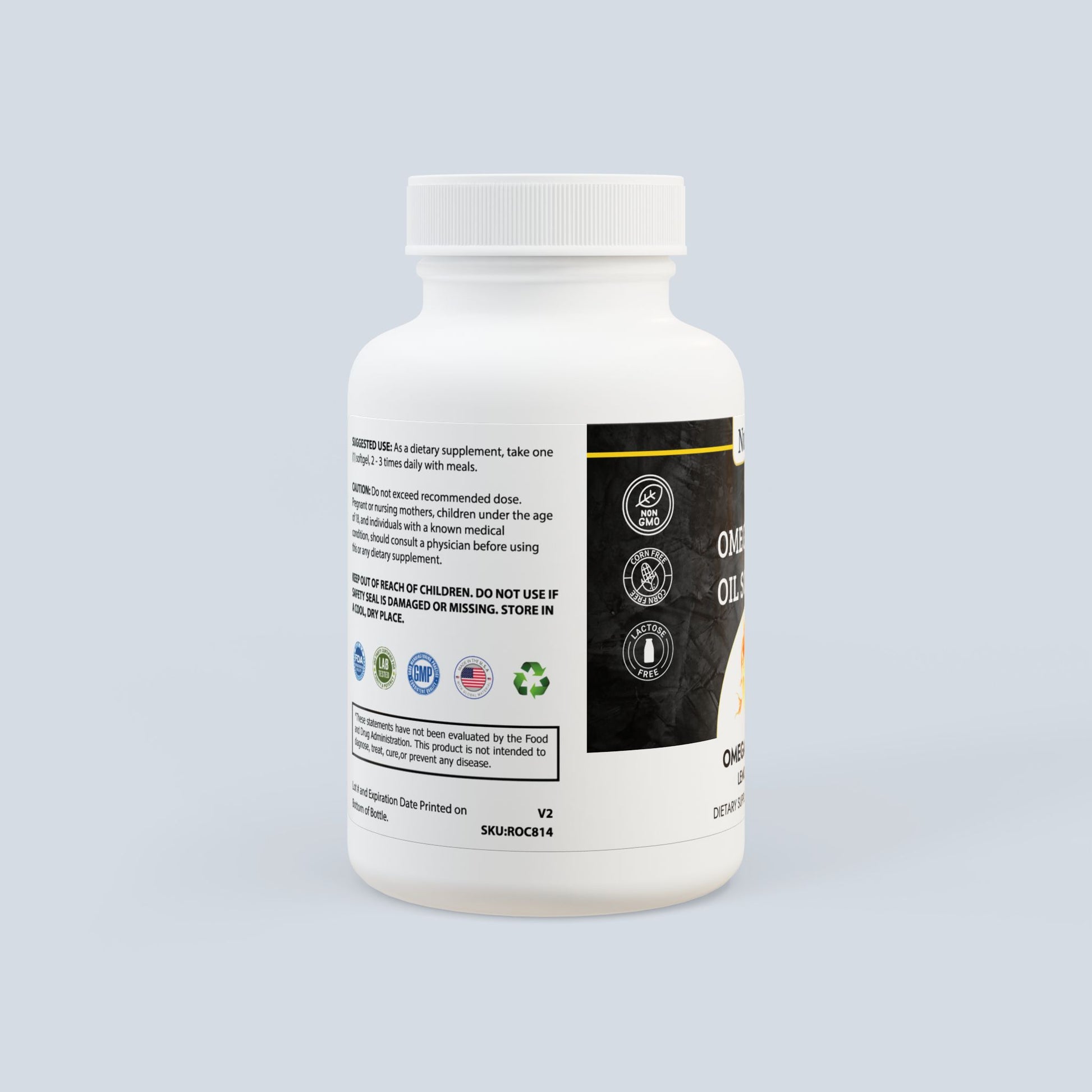 Nutritia VD Omega 3 Fish Oil Softgels | Premium EPA & DHA Supplement USA | Natural Lemon Flavor