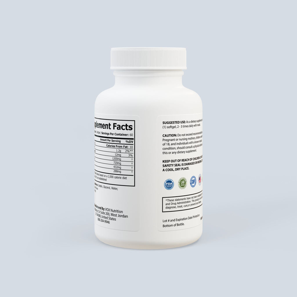 Nutritia VD Omega 3 Fish Oil Softgels | Premium EPA & DHA Supplement USA | Natural Lemon Flavor