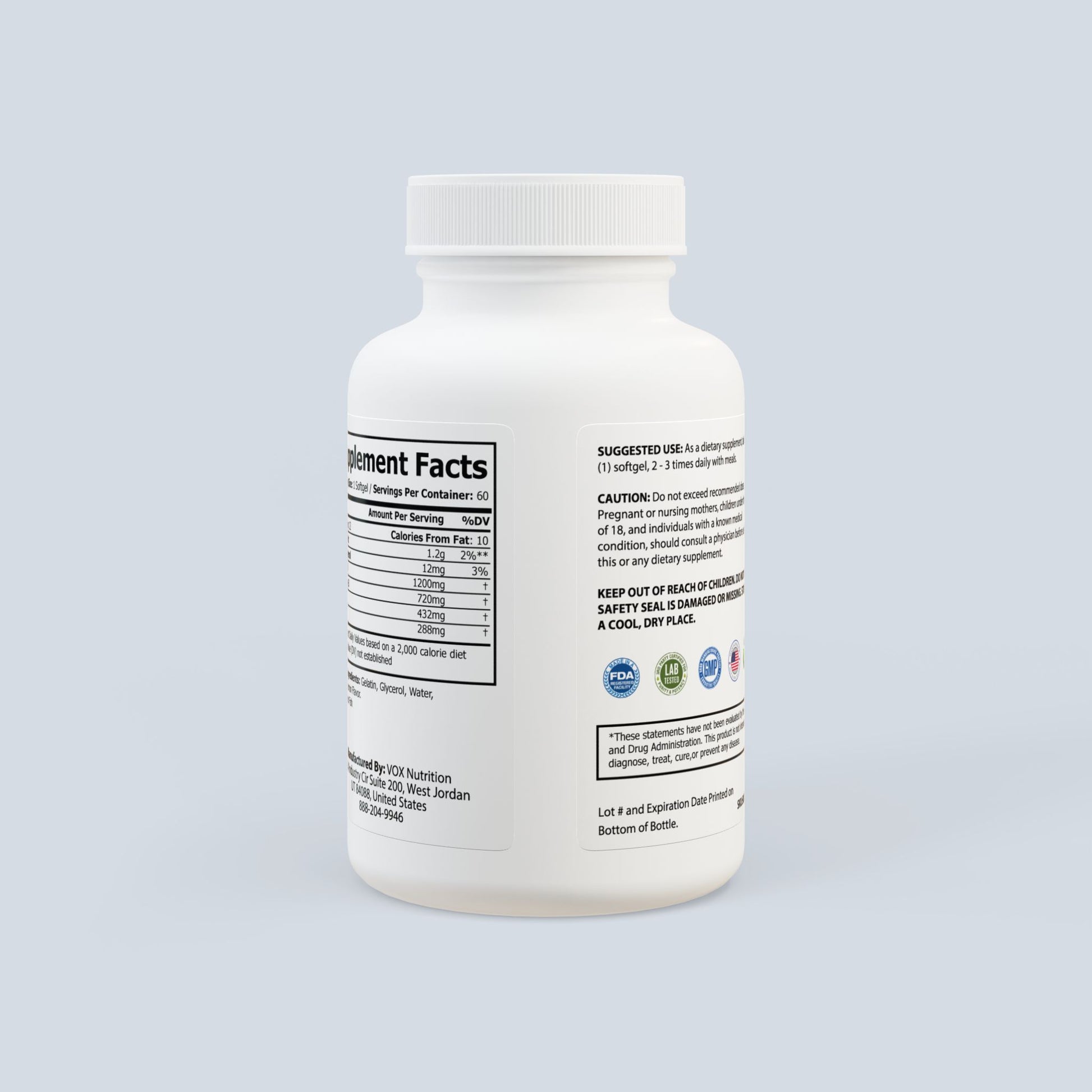 Nutritia VD Omega 3 Fish Oil Softgels | Premium EPA & DHA Supplement USA | Natural Lemon Flavor