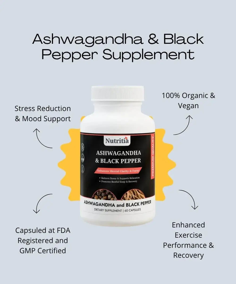 Nutritia Ashwagandha and black pepper extract Supplement 
